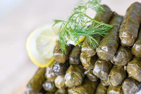 Traditional delicious Turkish foods; stuffed leaves