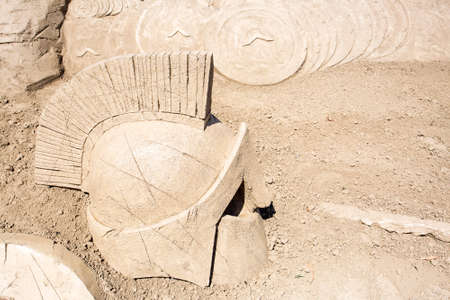 Turkey / Antalya Sandland, May 12 2018, Lara Beach, Sandland Sand Sculpture Festival. View of big sand sculptureのeditorial素材