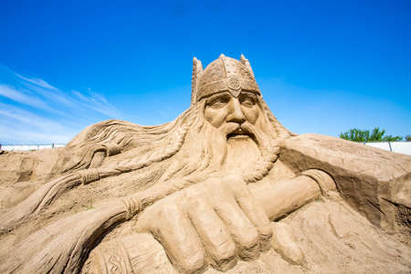 Turkey / Antalya Sandland, May 12 2018, Lara Beach, Sandland Sand Sculpture Festival. View of big sand sculptureのeditorial素材