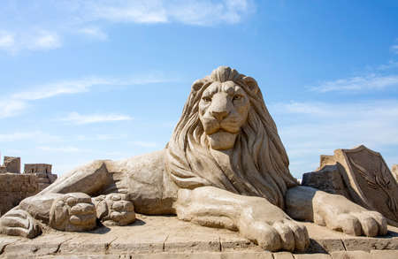 Turkey / Antalya Sandland, May 12 2018, Lara Beach, Sandland Sand Sculpture Festival. View of big sand sculptureのeditorial素材