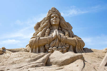 Turkey / Antalya Sandland, May 12 2018, Lara Beach, Sandland Sand Sculpture Festival. View of big sand sculptureのeditorial素材