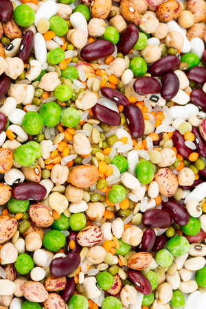 Dried foods; mixed legumes. isoleted on the white background