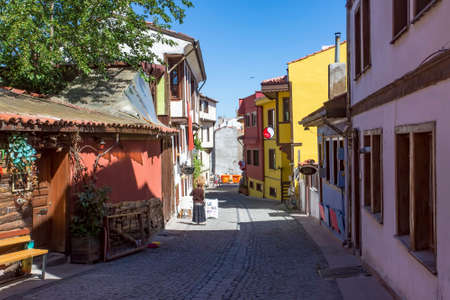 Old colorful Odunpazari houses in Eskisehir. Odunpazari district is popular tourist destination in Eskisehir.のeditorial素材