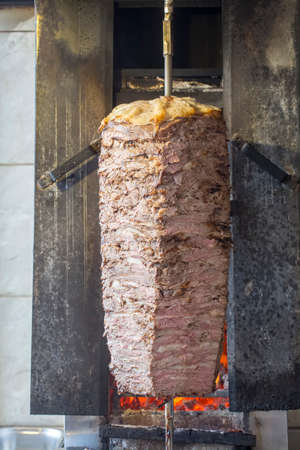 Traditional delicious Turkish foods; Doner kebab, grilled meat