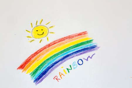Colorful rainbow figure on the white backgroundの写真素材