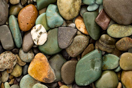 Abstract background with pebbles, sea stones texture.の写真素材