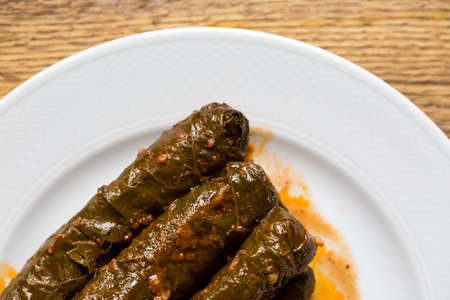 Traditional delicious Turkish foods; stuffed leaves