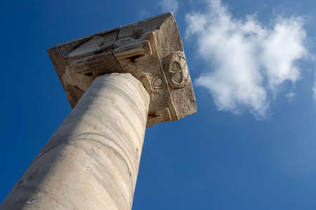 Ancient column in Ephesus Ancient City, Izmir, Turkeyの写真素材
