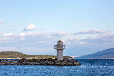 Lighthouse in the Adriatic Sea, Montenegro, Balkansの写真素材