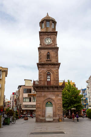 Canakkale, Turkey / May 26, 2019 / The Historical Clock Tower is located at the hearth of Canakkale.The Clock tower now acts as one of the symbols of Canakkale.のeditorial素材