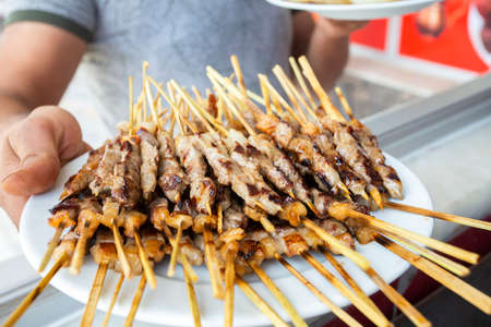 Traditional delicious Turkish foods; skewers cop fogの写真素材