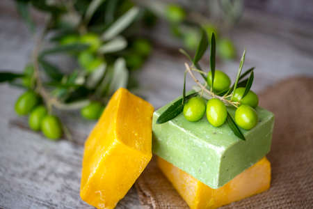 Green olive and olive oil soap