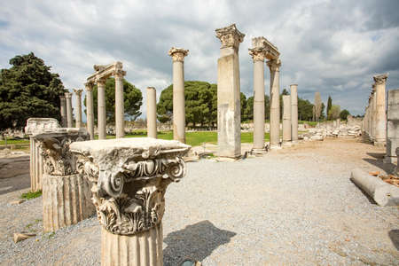 Travel concept photo; Turkey Izmir Selcuk Historical Ephesus ancient city