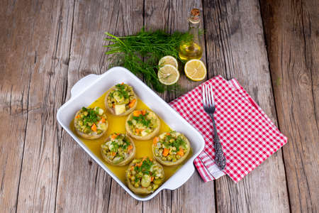 Traditional delicious Turkish food; Artichoke with olive oil