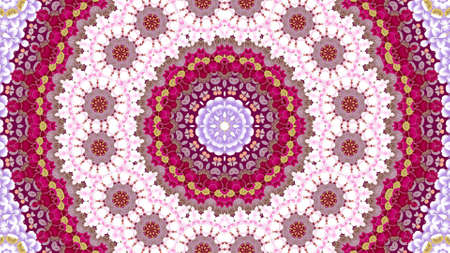 Abstract kaleidoscope background. Beautiful multicolor kaleidoscope texture. Unique kaleidoscope design.の写真素材