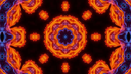 Abstract kaleidoscope background. Beautiful multicolor kaleidoscope texture. Unique kaleidoscope design.の写真素材