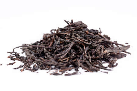 Heap of black tea leavesの写真素材