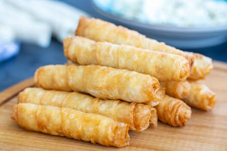 Cigarette Boregi Turkish Cigar Shaped Rollsの写真素材