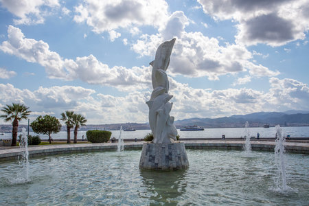 Monument to the goddess of love in the city of Limassol, Cyprusの写真素材