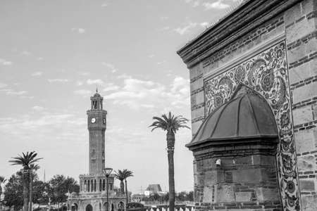 Travel concept photo; Turkey / Izmir / Konak / Historical Old Clock Tower / Konak Squareの写真素材