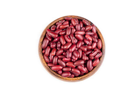 Dried red bean, kidney bean on the white background
