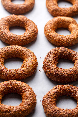 Turkish Bagel with sesame seeds. Turkish name; Oil ring