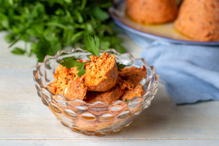 Traditional Turkish Spicy Surk Cheese Balls with Olive Oil from Hatay in Turkey. (Turkish name; Surk...