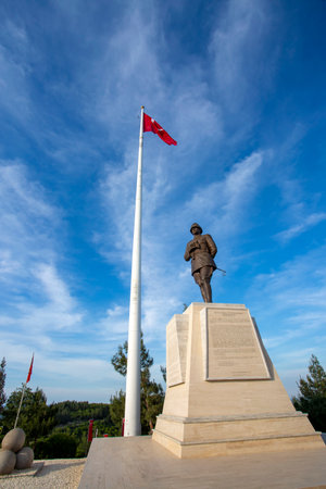 Canakkale / Turkey, May 26, 2019 / Conkbayiri, 57th regiment, Ataturk sculptureのeditorial素材