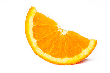 orange fruit Orange slice isolated on white background.