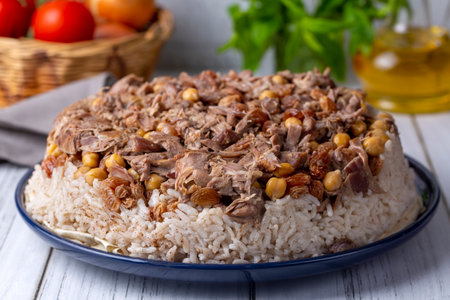 Traditional delicious Turkish cuisine; local pilaf (Turkish name; Sivas Divrigi pilavi, Sivas pilavi, Divrigi pilavi)の写真素材