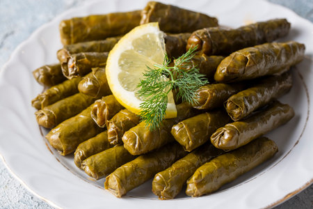 Traditional delicious Turkish foods; stuffed leaves