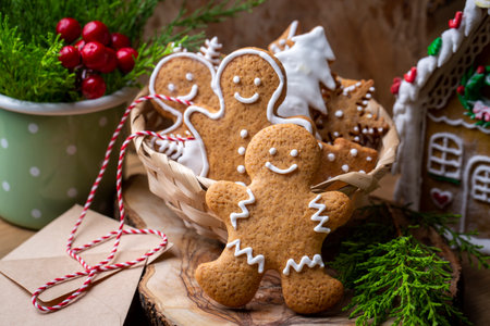 Christmas gingerbread cookies in the form of a man and a woman