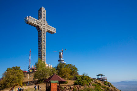 Millennium Cross on the top of Vodno mountain hill in Skopje, Macedonia