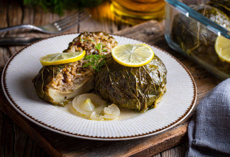 Traditional Turkish food; stuffed artichokes, stuffed artichokes. Turkish name; stuffed artichoke...
