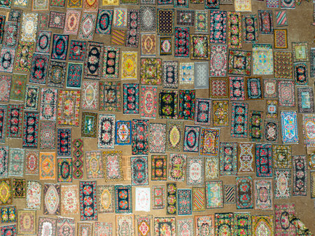 Dosemealti - Antalya - Turkey, August 10, 2023, Carpet Fields in the Summer Season Drone Photoのeditorial素材