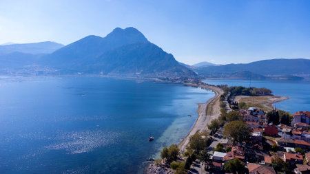 Lake Egirdir of Turkey is situated in the Isparta province. It is also known as the 'seven colored lake' due to its daily and seasonal differentiations in its color.の写真素材