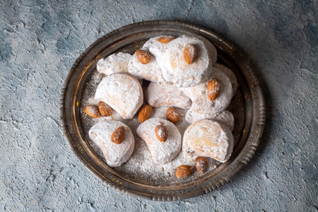 Traditional Kavala cookies with almondの写真素材