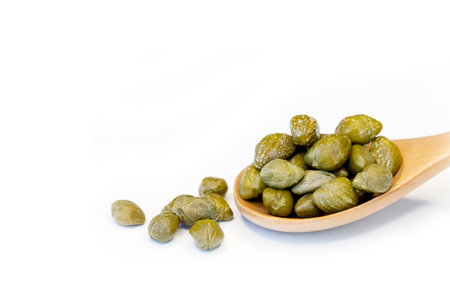 Alcaparrones Capers pickled isolated on white background