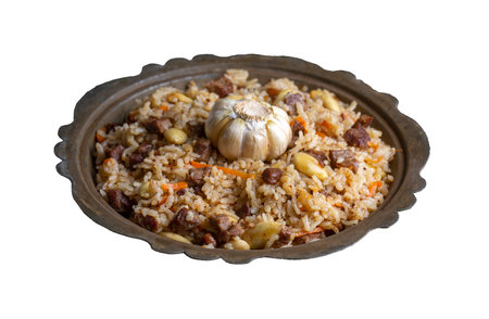 Traditional delicacies, Uzbek pilaf (Turkish name; Uzbek pilavi)の写真素材