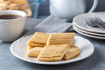 Traditional Delicious Turkish dessert; flour cookieの写真素材