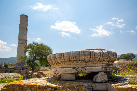 Samos Island, Greece - June 18, 2023, statue of Hera at Samos, Heraion Ancient City - Greeceの写真素材
