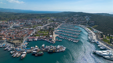 Drone Photo of Sigacik Marina, Aegean Sea Cittaslow City Seferihisar, Izmir - Turkey