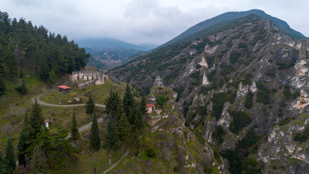 Ancient historical Servia Castle - Kozani - Greeceの写真素材