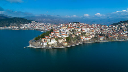 Kastoria and Lake Orestiada in northern Greeceの写真素材