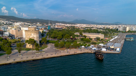 Thessaloniki - Greece, June 20, 2025, historic ancient White Tower - Greece