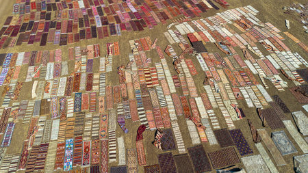 Carpet Fields in the Summer Season Drone Photo, Dosemealti Antalya, Turkey