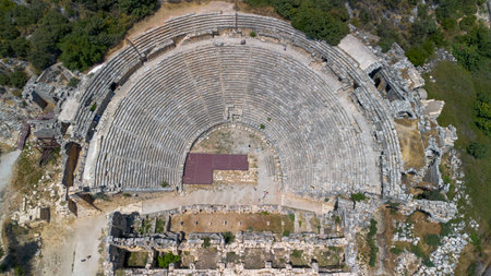 Ruins of ancient Greek-Roman amphitheater in Myra, old name - Demre, Turkey. Myra is an antique town...