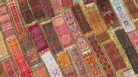 Carpet Fields in the Summer Season Drone Photo, Dosemealti Antalya, Turkey
