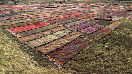 Carpet Fields in the Summer Season Drone Photo, Dosemealti Antalya, Turkey