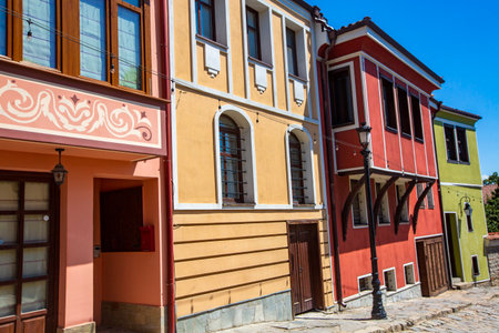 Architectural and Historical Reserve Ancient Plovdiv. The Old Town is located in the Central part of the city of Plovdiv on the Three Hills. Plovdiv, Bulgaria.のeditorial素材